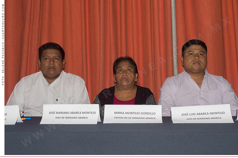 José Mariano Abarca Montejo, Mirna Montejo Gordillo y José Luis Abarca Montejo