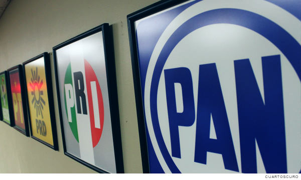 Imágenes de los partidos PRI, PAN y PRD (Conservadores)