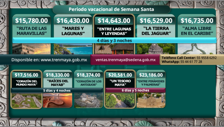 Ante la alta demanda del Tren Maya, el gobierno anunció el lanzamiento de paquetes turísticos que ofrecerán en el periodo de Semana Santa.