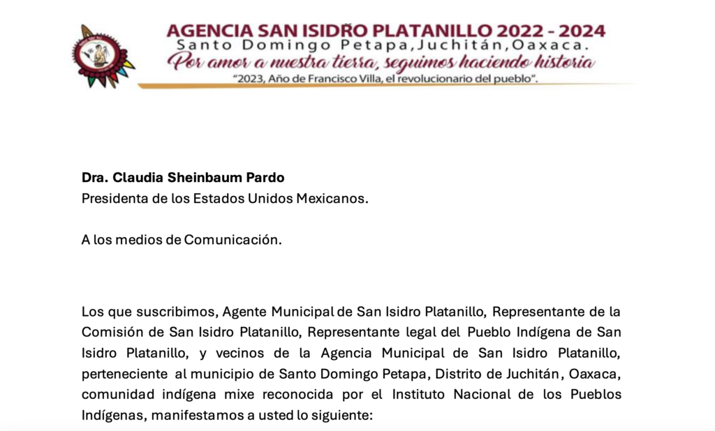 La comunidad de San Isidro Platanillo, Oaxaca, se encuentra incomunicada, pues un grupo de hombres armados mantienen cerrados los accesos