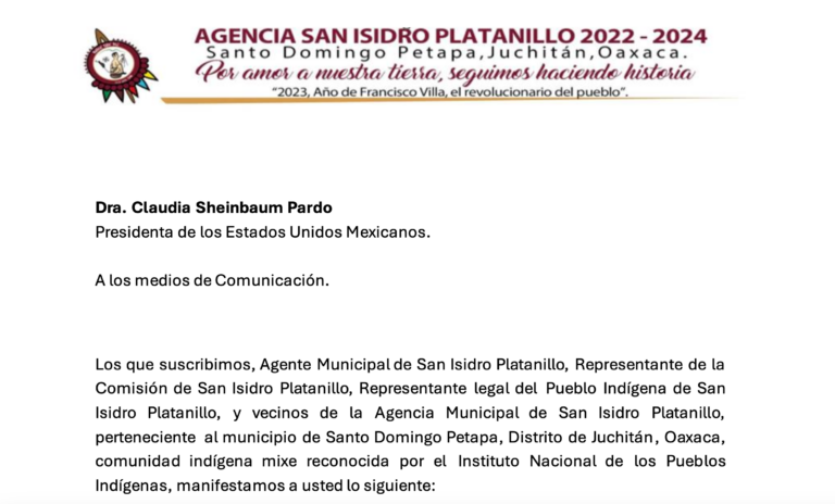 La comunidad de San Isidro Platanillo, Oaxaca, se encuentra incomunicada, pues un grupo de hombres armados mantienen cerrados los accesos