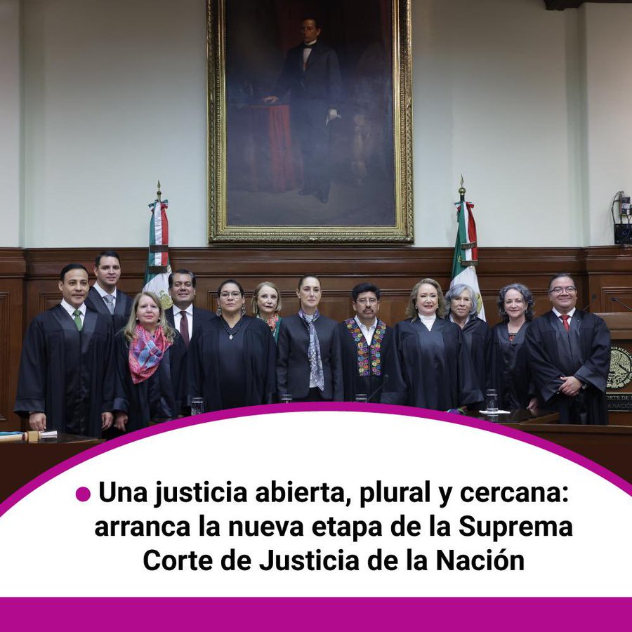 Las nueve personas electas para desempeñar la más alta función jurisdiccional en el país rindieron protesta como nuevos ministros y ministras