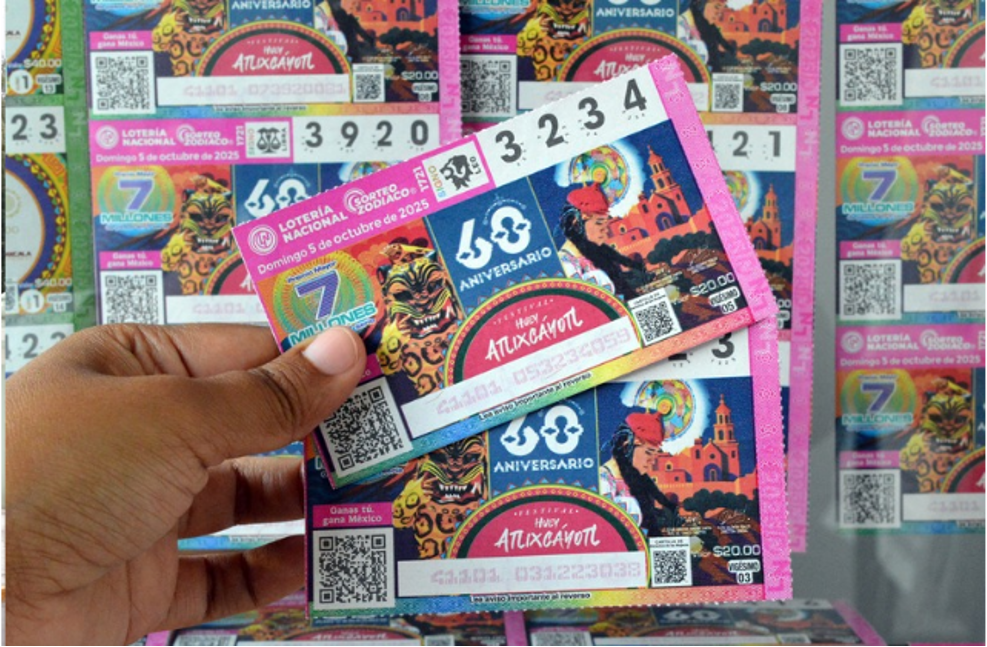 La Lotería Nacional lanza billete conmemorativo por los 60 años del Festival Huey Atlixcáyotl, realzando la cultura indígena de Puebla.