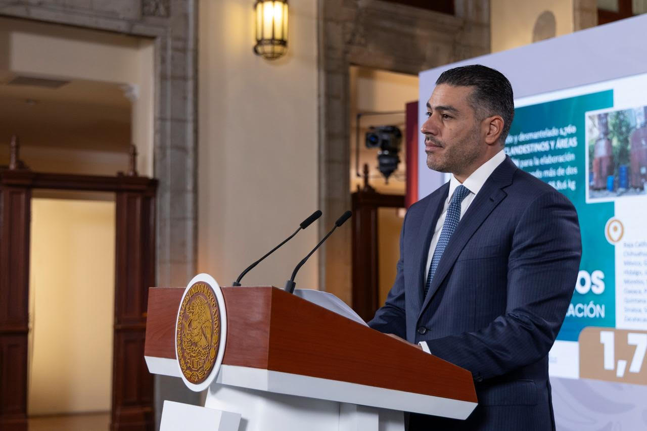 Harfuch reporta 38 mil detenidos y 4 millones de pastillas de fentanilo aseguradas en el gobierno de Sheinbaum.